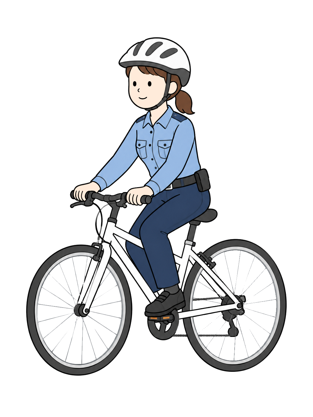 YURUNDO illustration: police officer on bicycle patrol