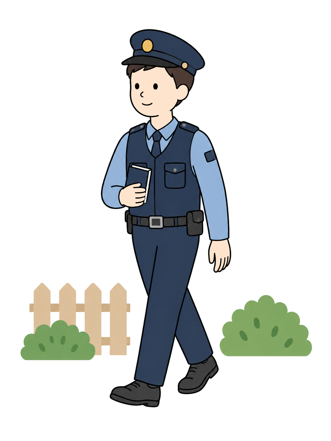 YURUNDO illustration: police officer on foot patrol