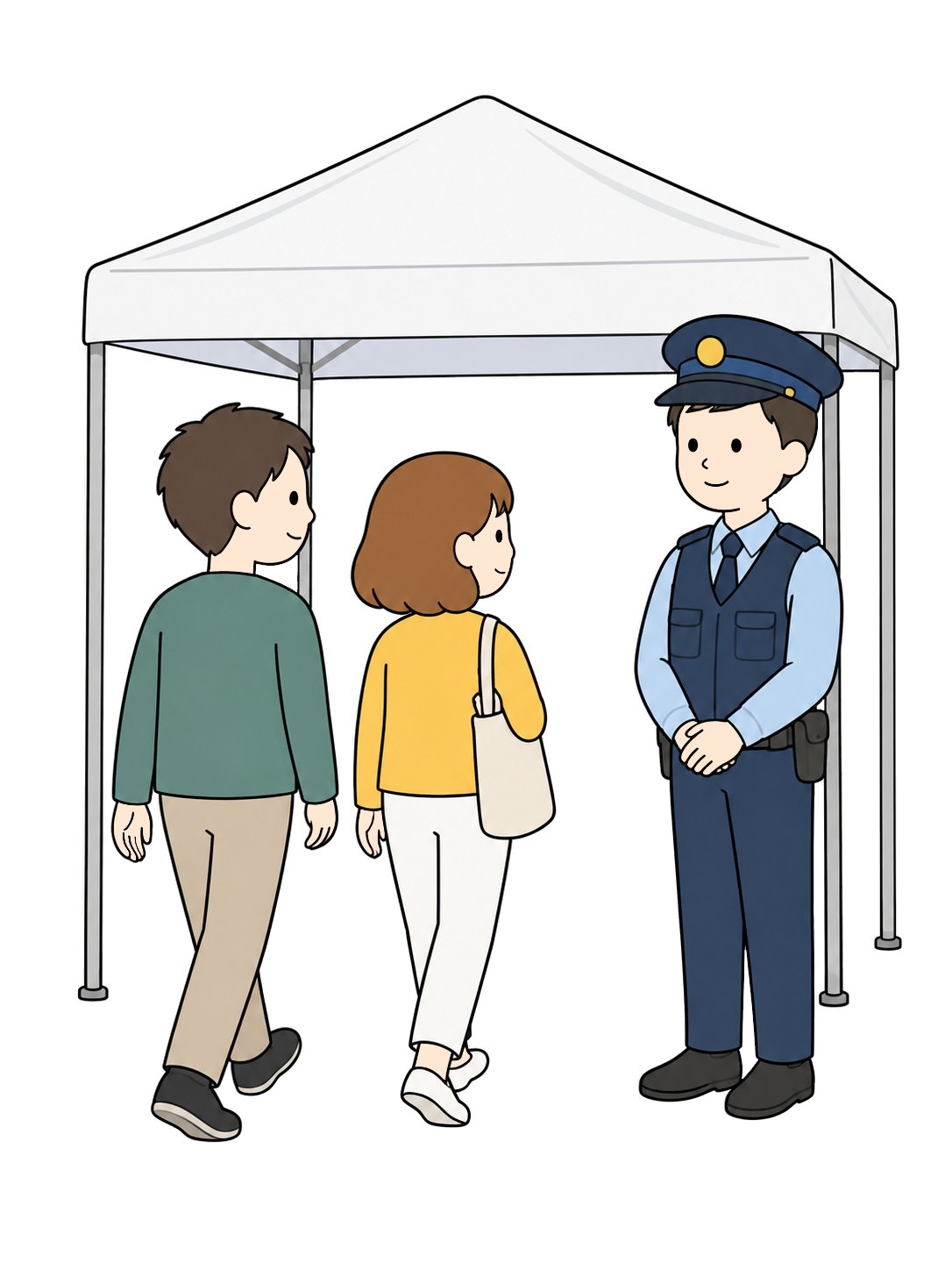 イベント会場を警備する警察官YURUNDOイラスト