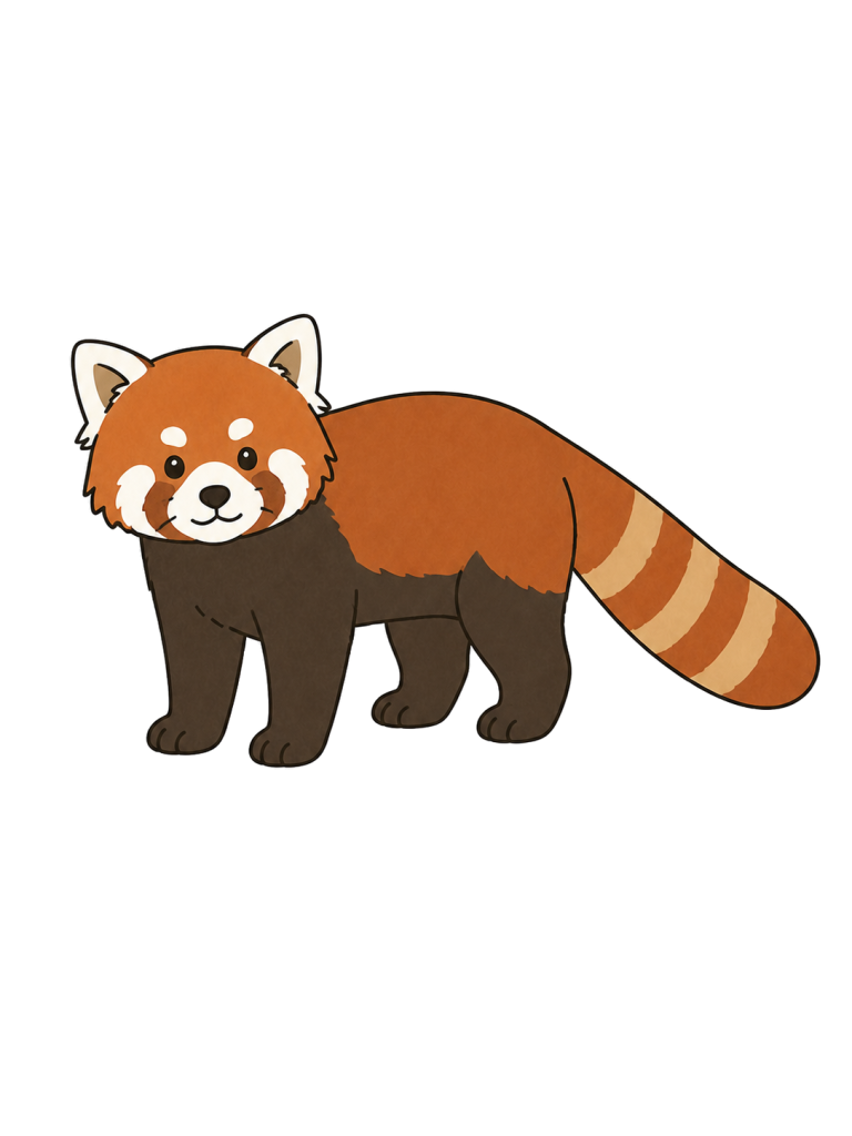 レッサーパンダの全身イラスト