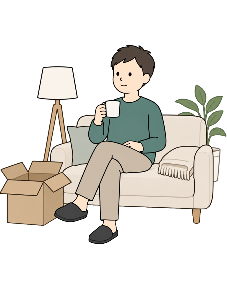 Relaxing after moving