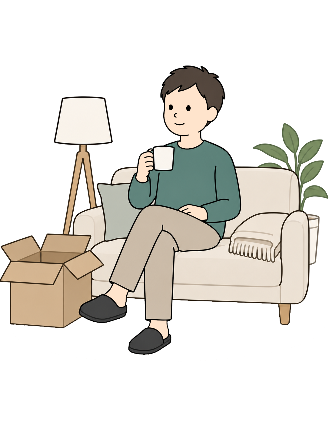 YURUNDO illustration: Relaxing After Moving