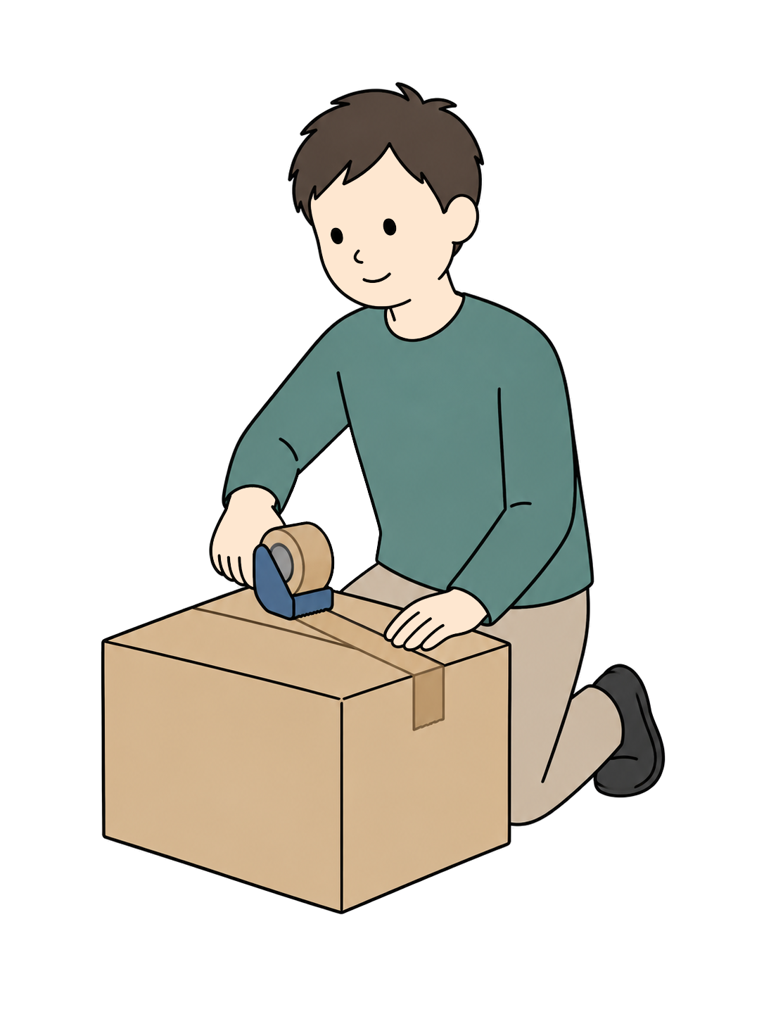 YURUNDO illustration: Sealing Moving Boxes