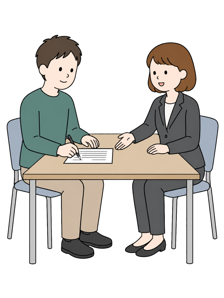 Signing a rental agreement