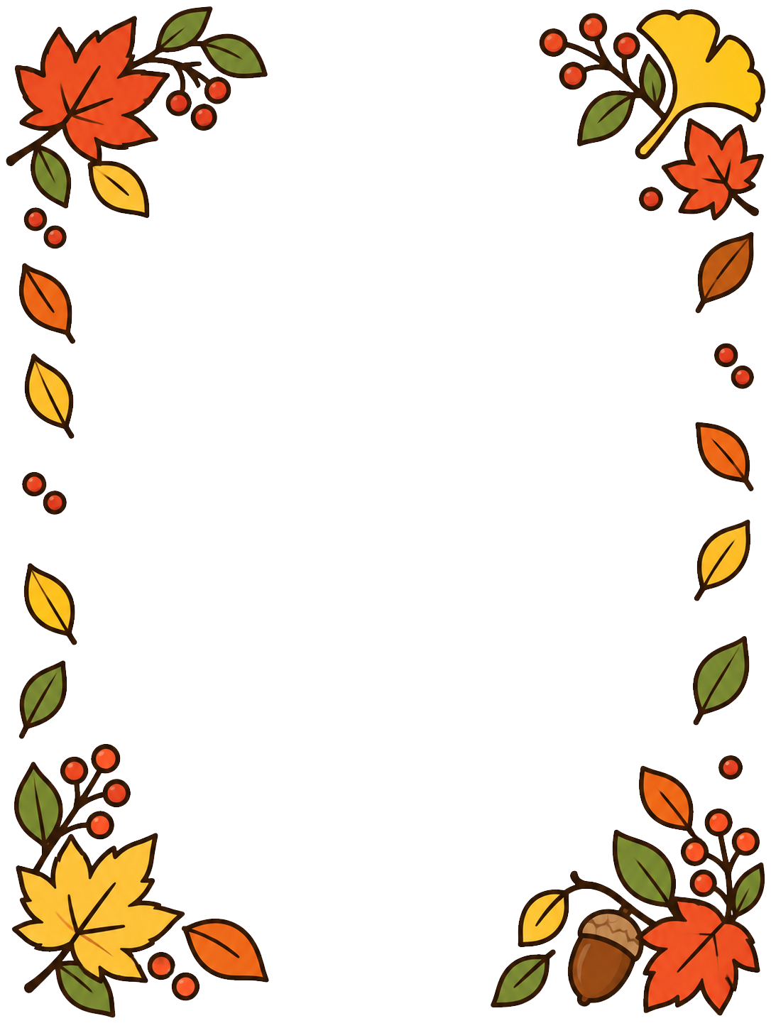 YURUNDO illustration: Simple Autumn Botanical Decorative Frame