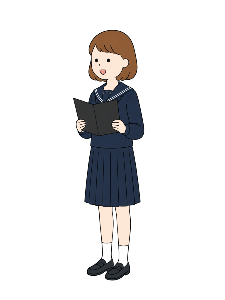 合唱部で歌う中学生YURUNDOイラスト