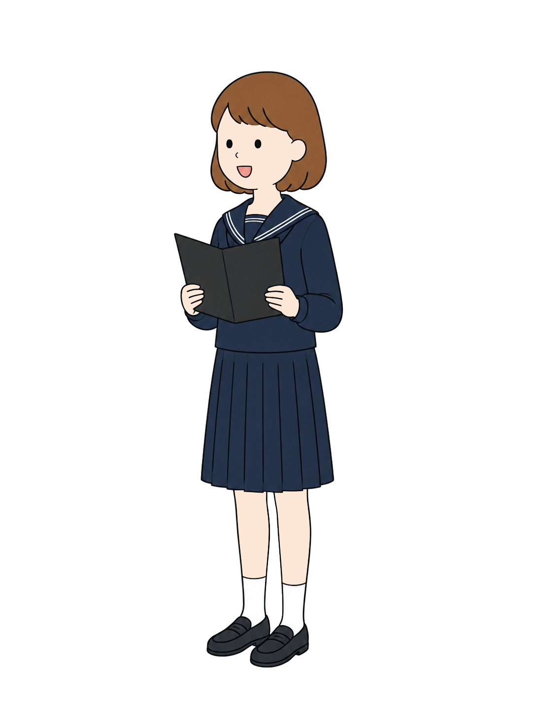 合唱部で歌う中学生YURUNDOイラスト