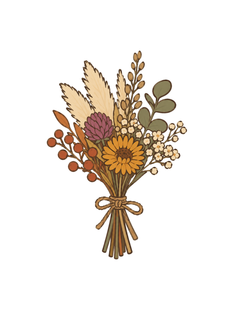 Small dried flower bouquet