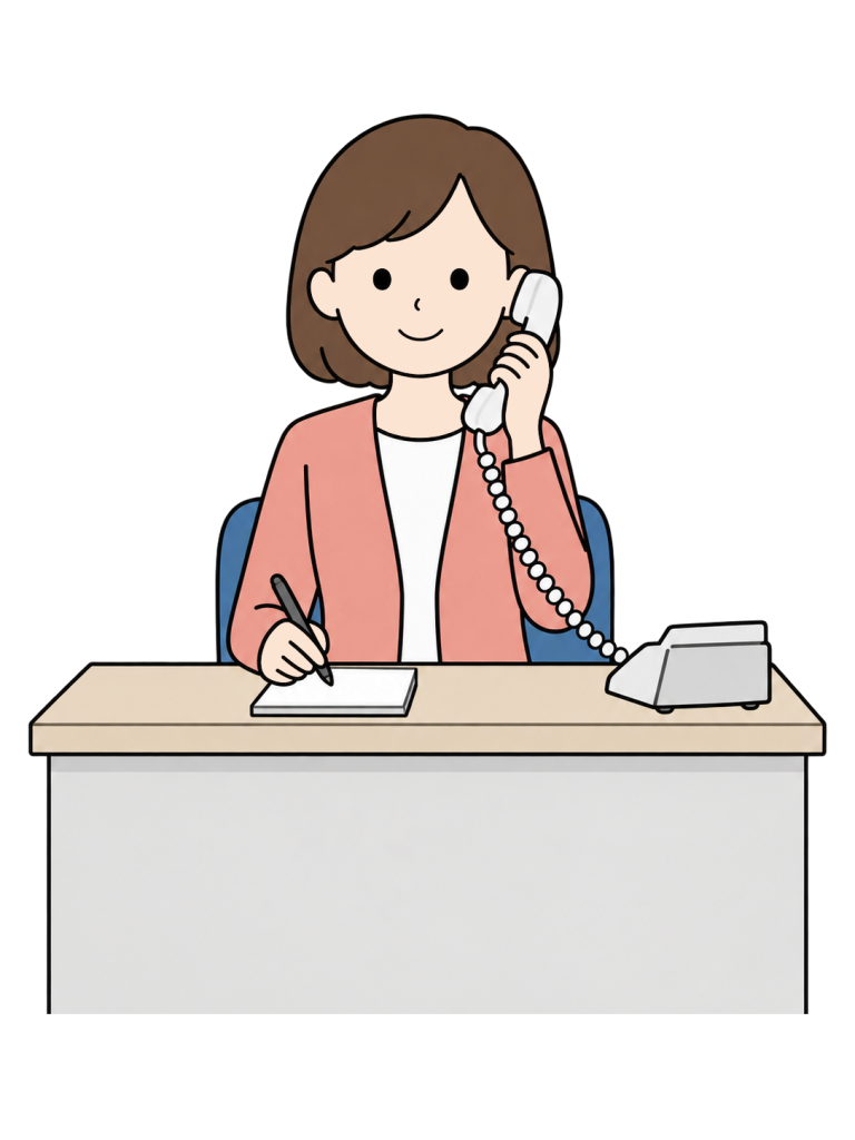 Staff answering a phone call
