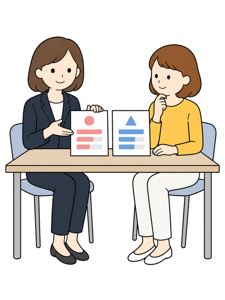 Staff explaining a pricing plan