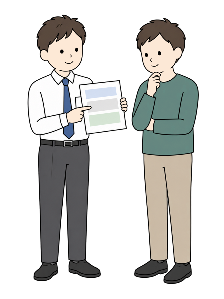 Staff explaining an estimate