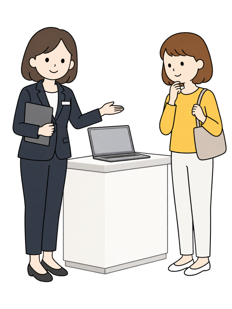 Staff introducing a free trial