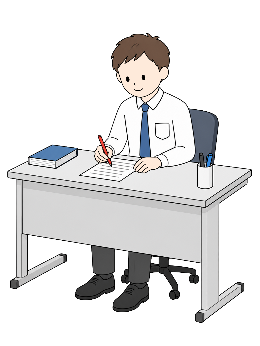YURUNDO illustration: Teacher Grading a Test