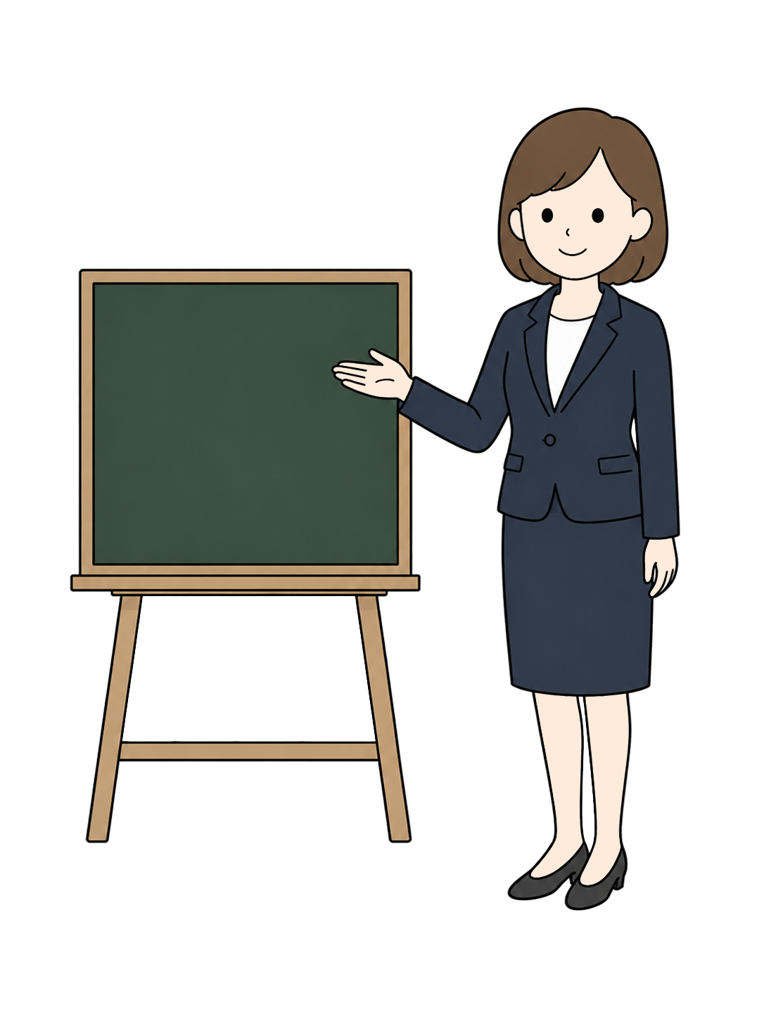 YURUNDO illustration: Teacher Teaching at a Blackboard