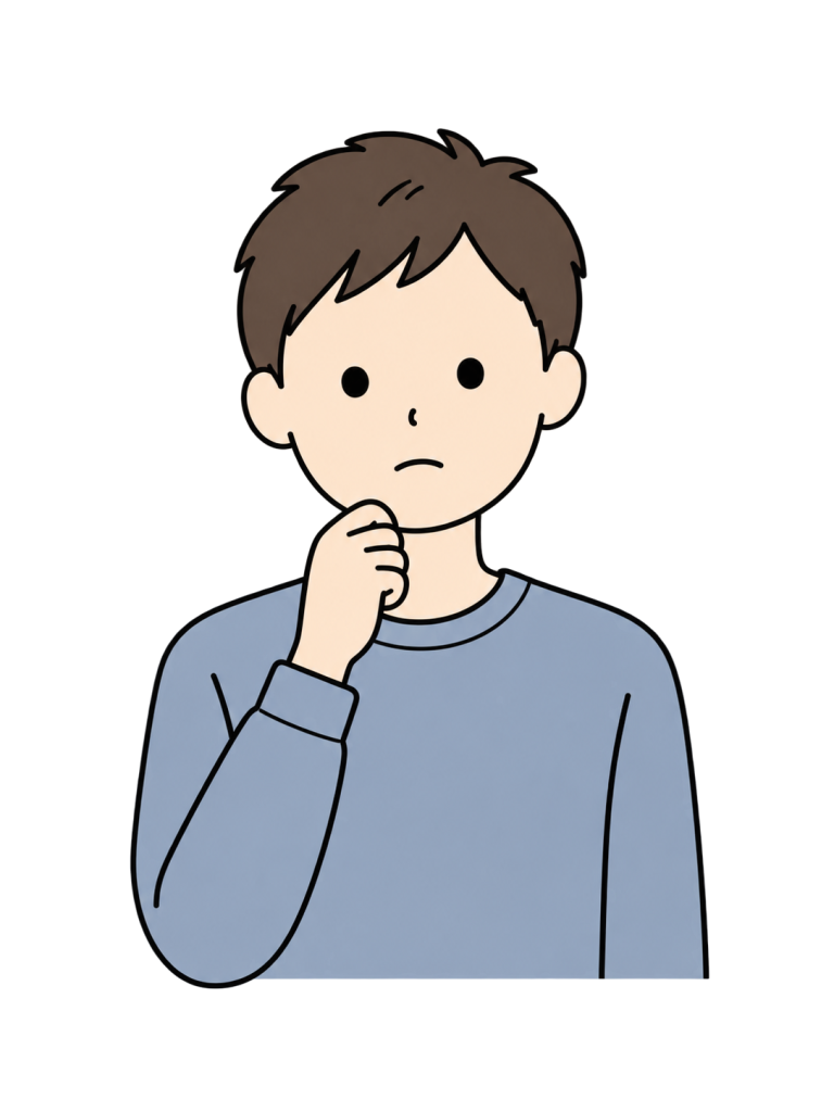 YURUNDO illustration: troubled adult man