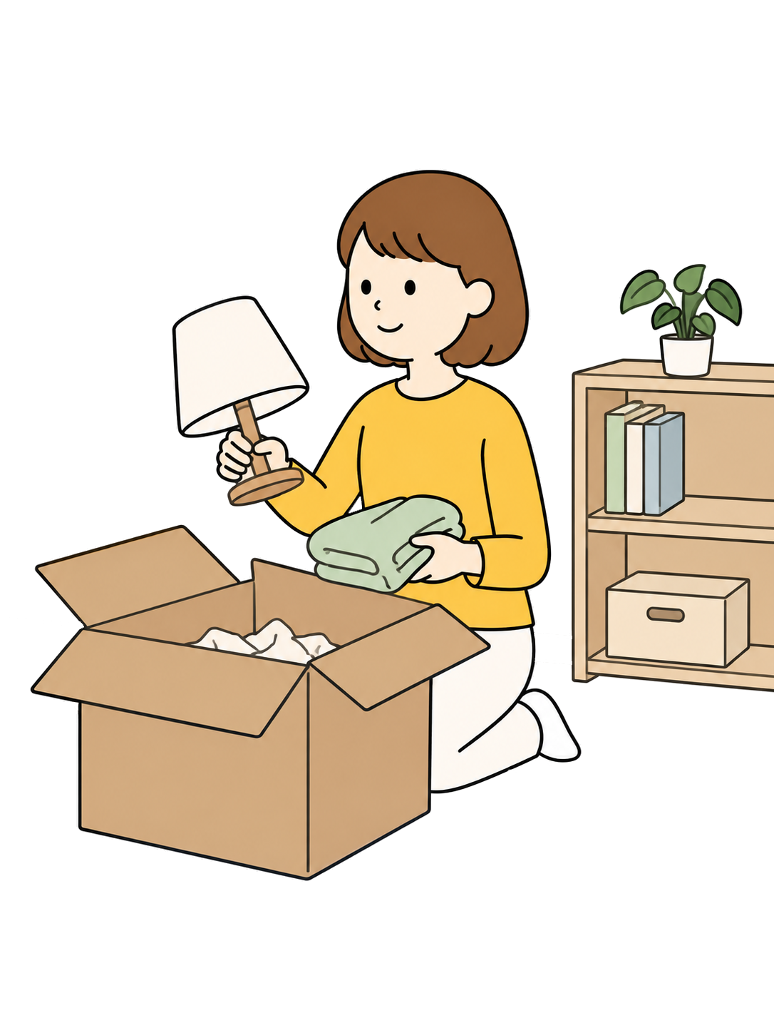 YURUNDO illustration: Unpacking After Moving