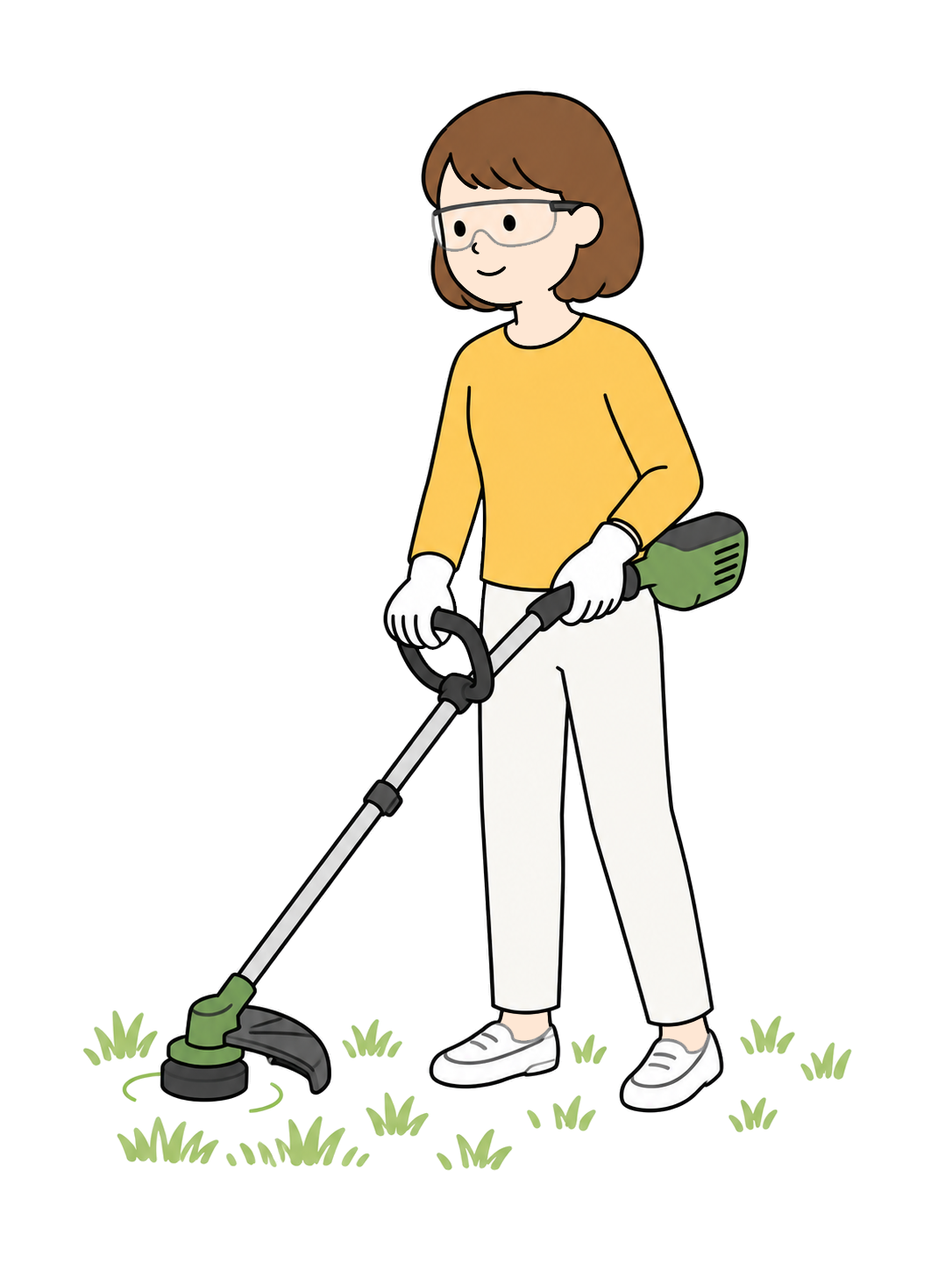 地域の草刈りをする人YURUNDOイラスト
