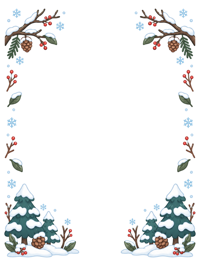Winter trees decorative frame