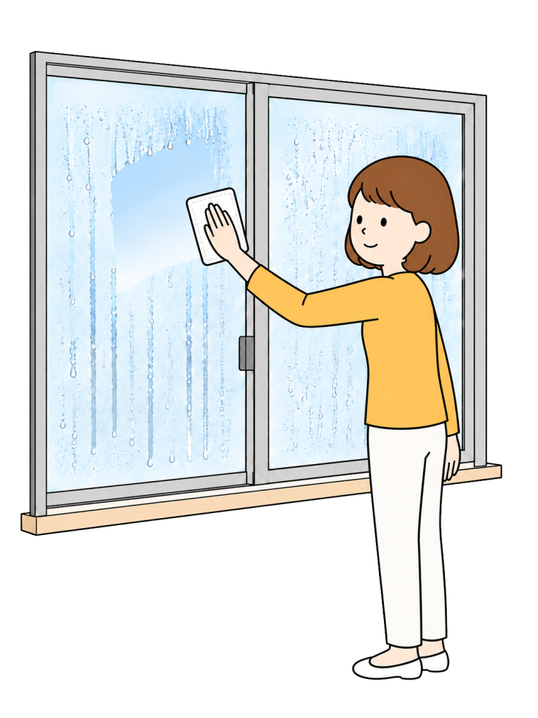 YURUNDO illustration: Wiping Window Condensation