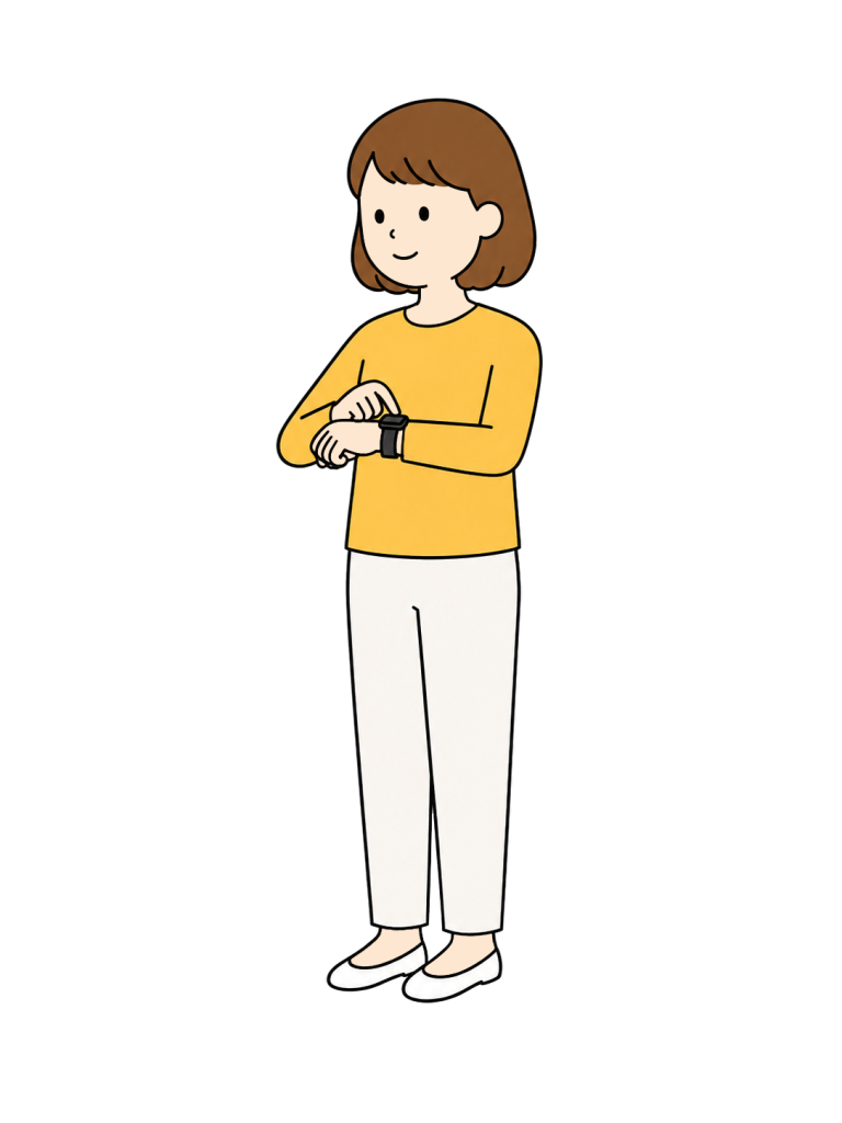 Woman checking a smartwatch