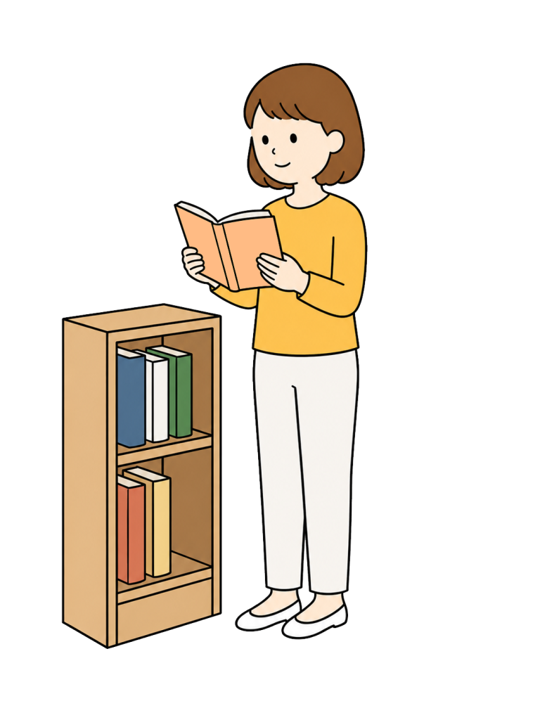 Woman choosing book at bookstore