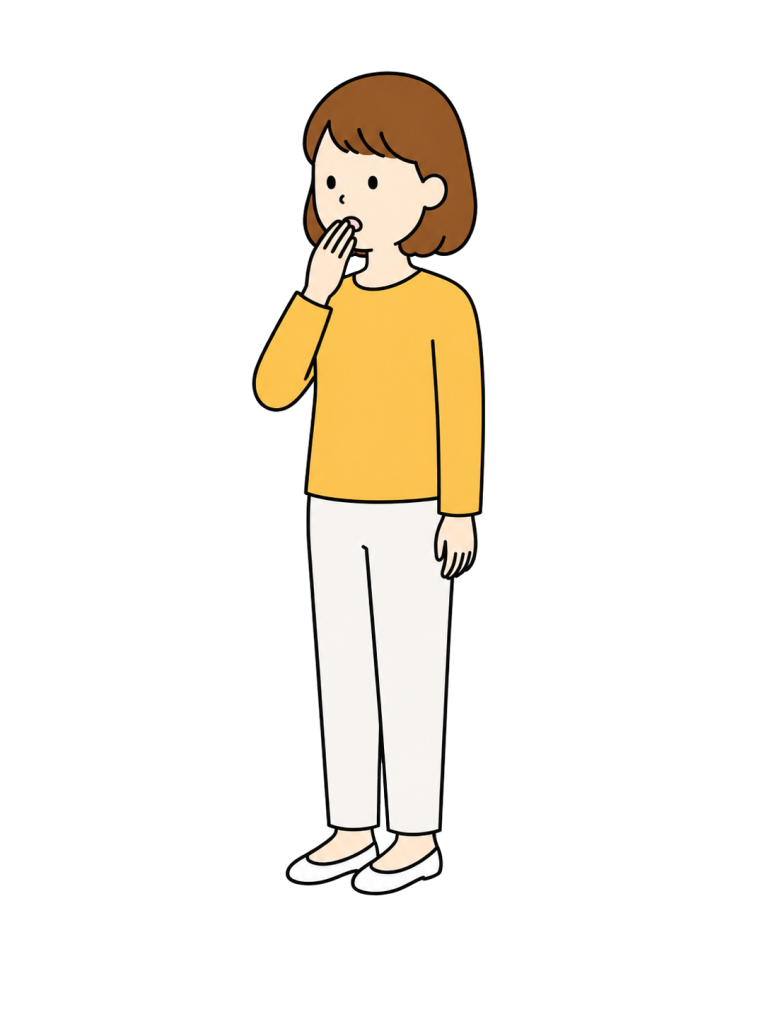 Woman coughing