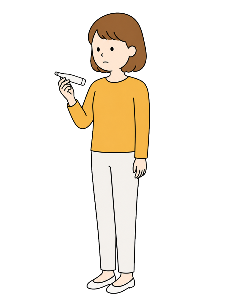 Woman taking her temperature