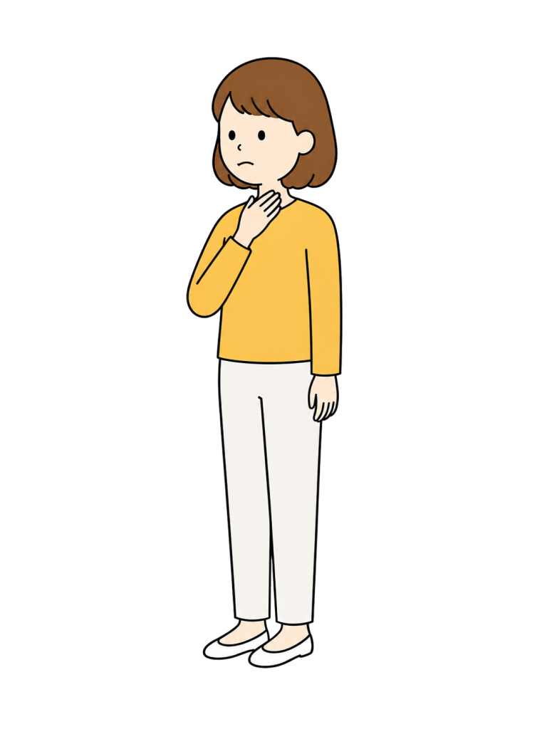 Woman with a sore throat