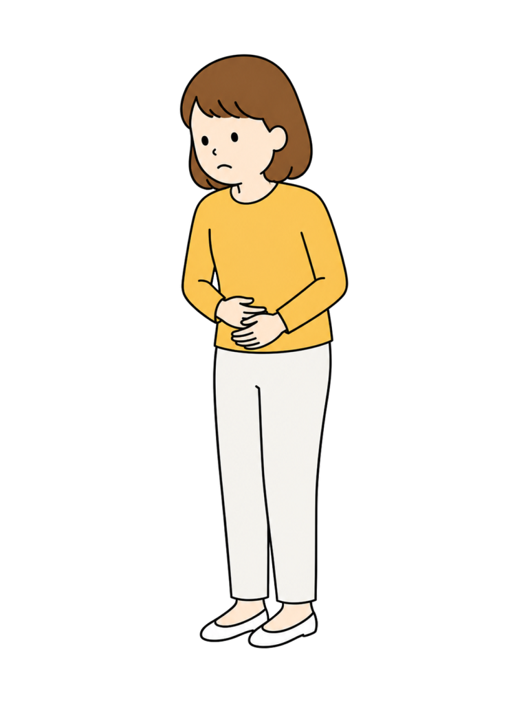 Woman with a stomachache