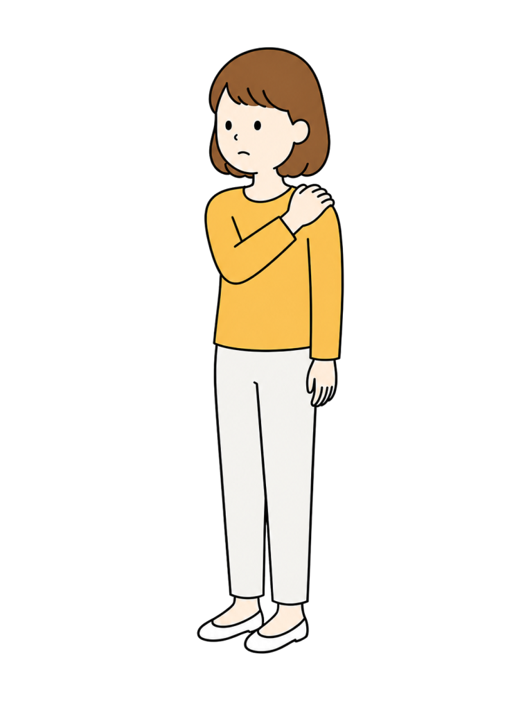 Woman with shoulder stiffness