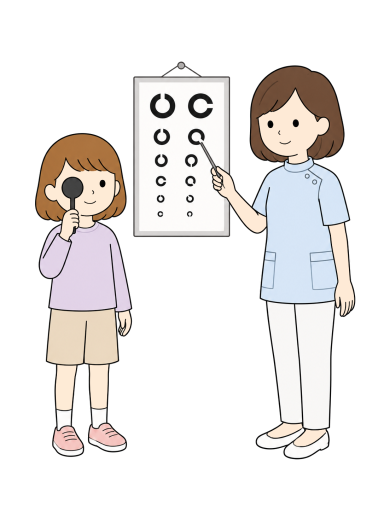 Child taking an eye test