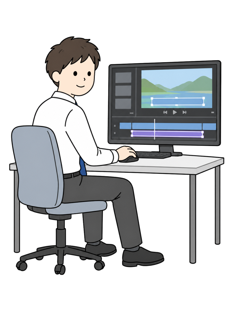 Editor adding subtitles to a video