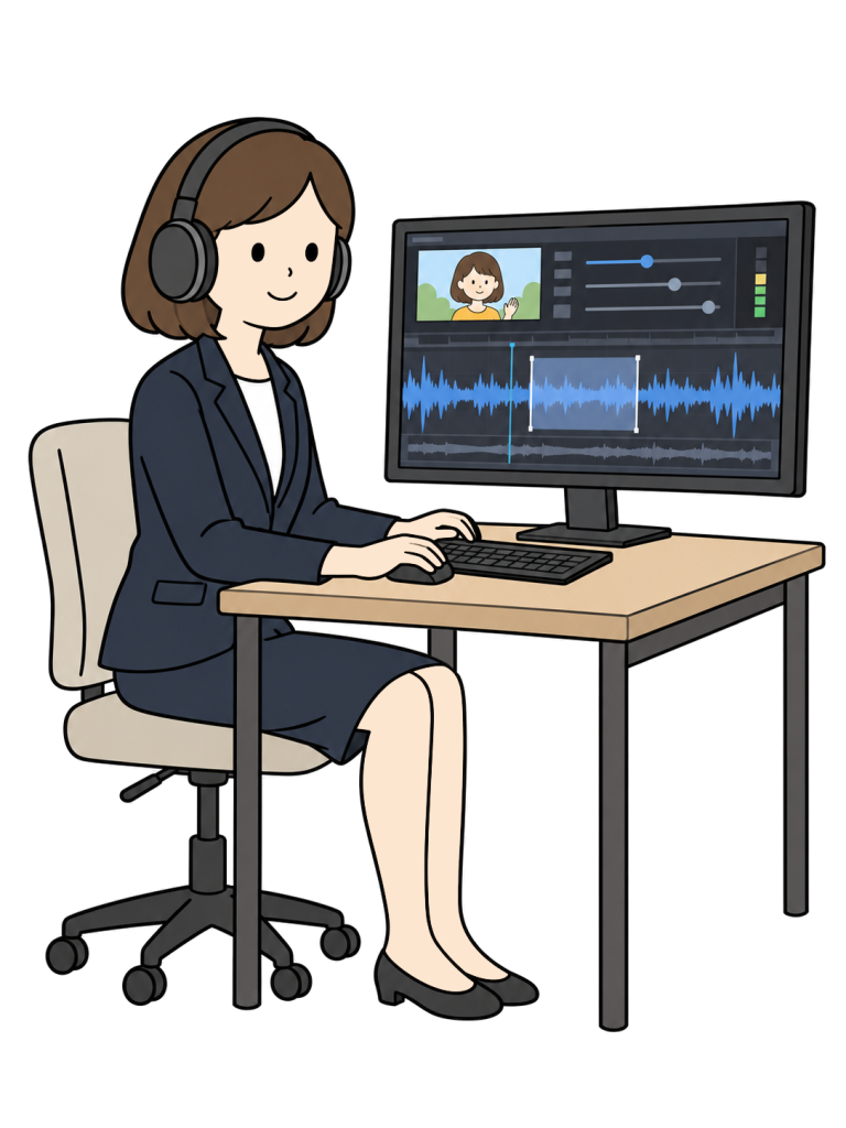 Editor reducing audio noise in a video