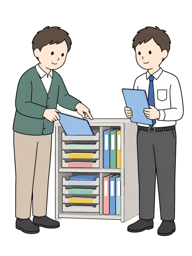 Experienced teacher mentoring a new teacher
