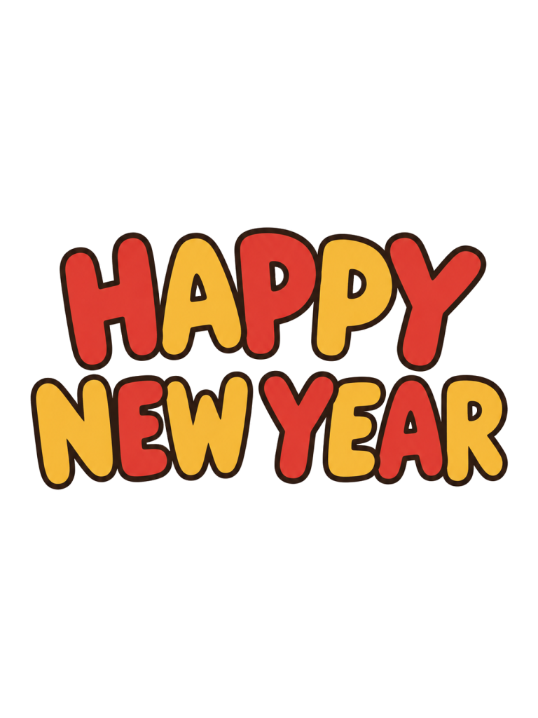 Happy new year lettering