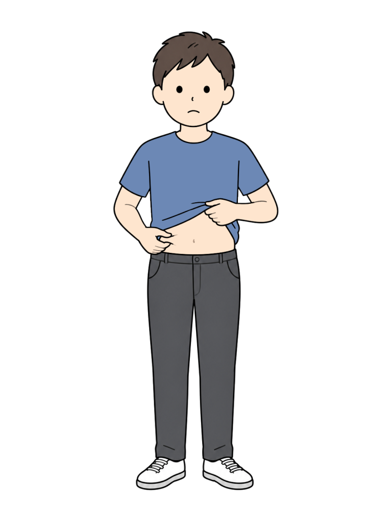 Man concerned about his belly fat