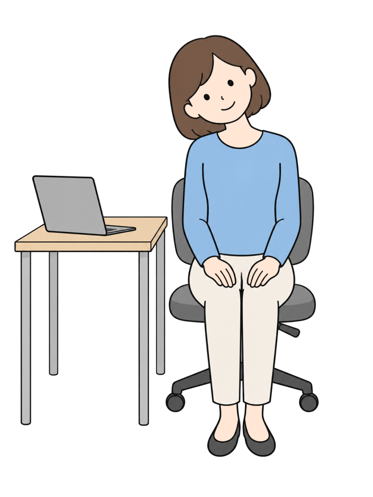 Office worker gently stretching the neck