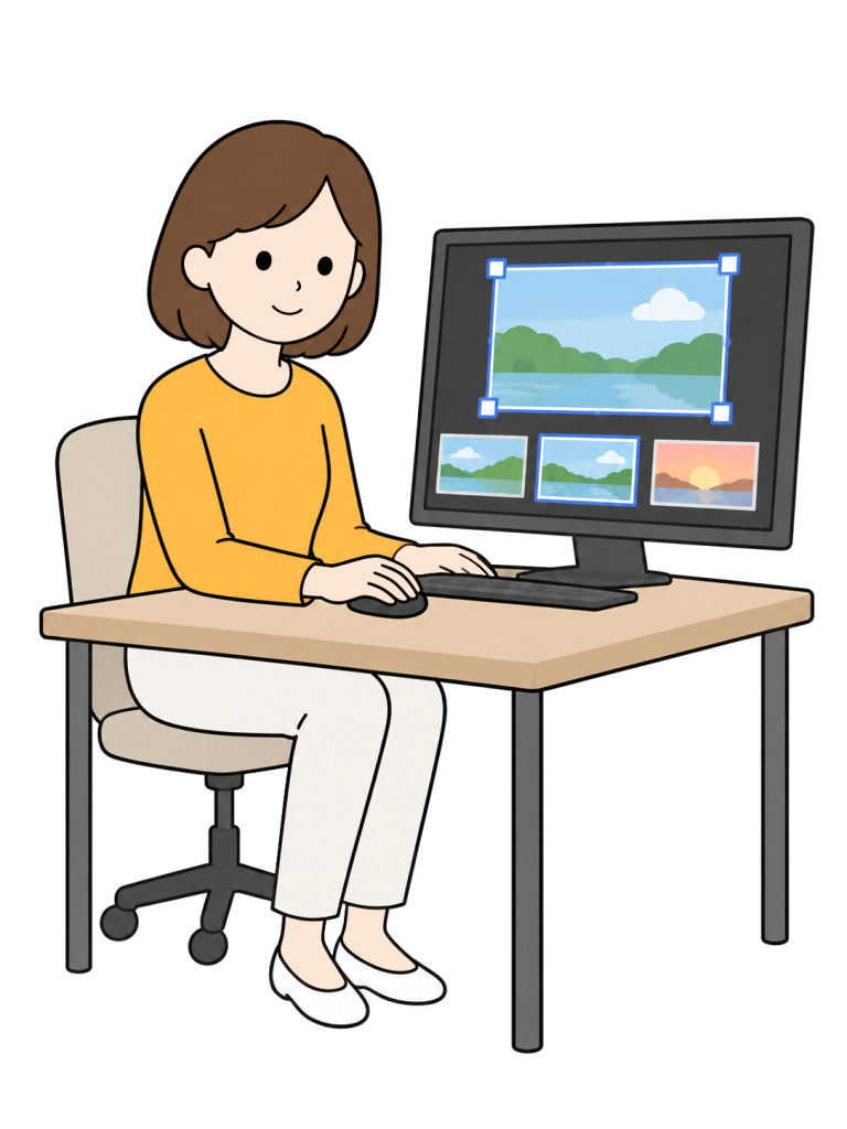 Person designing a video thumbnail