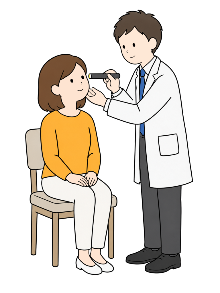 Person having their eyes examined by an eye doctor