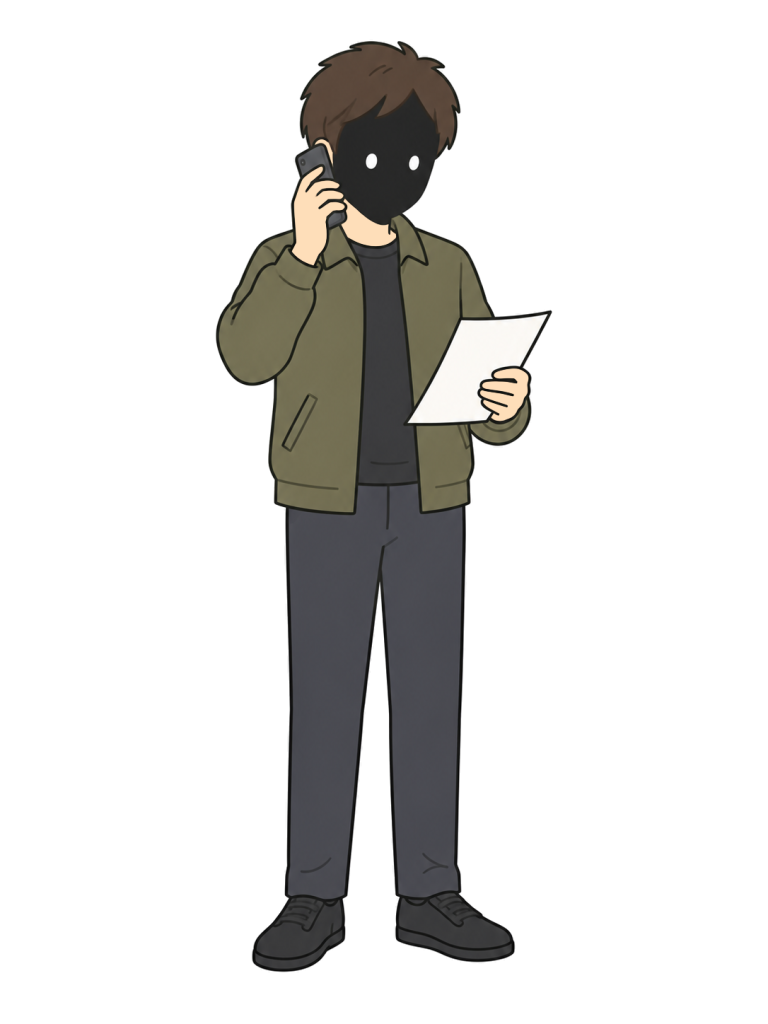 Person making a fraudulent phone call