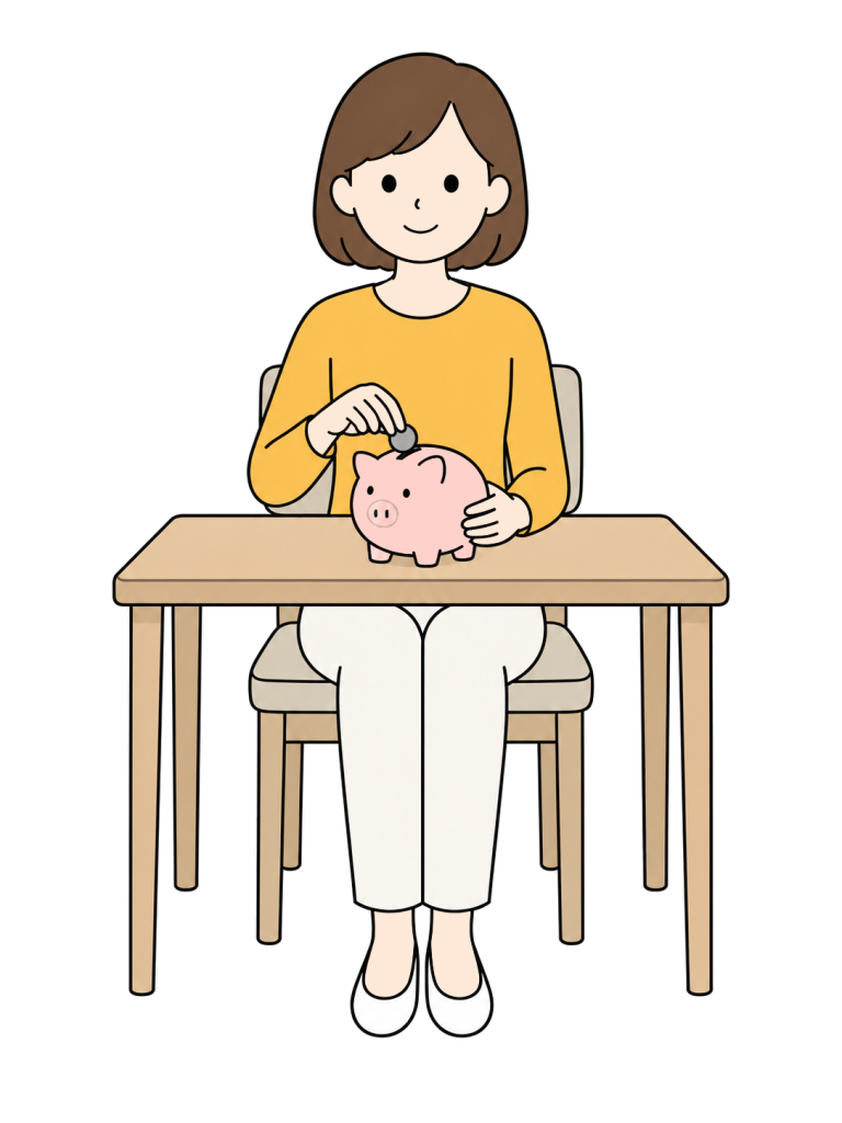 Person putting money into a piggy bank