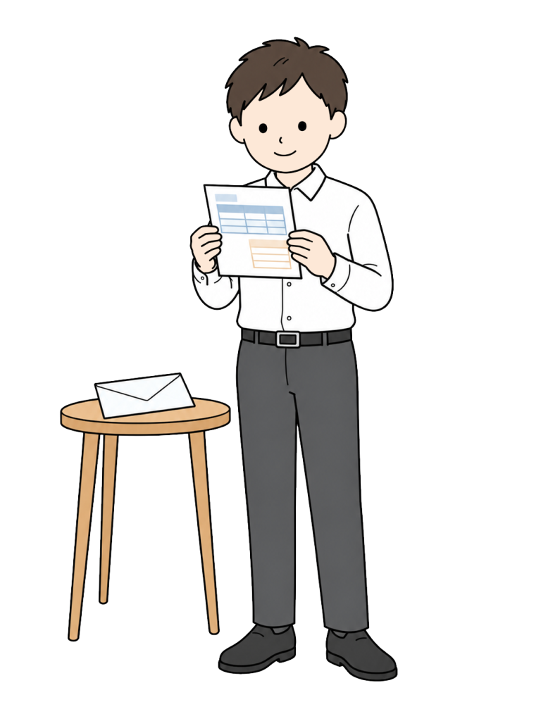 Person reviewing an income statement