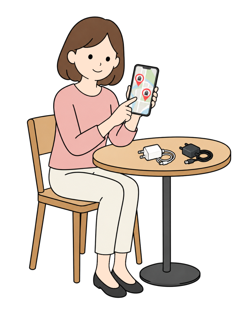 Person searching for an electronics collection point