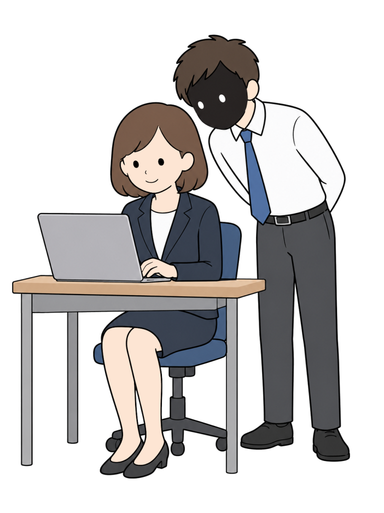 Person secretly viewing personal information