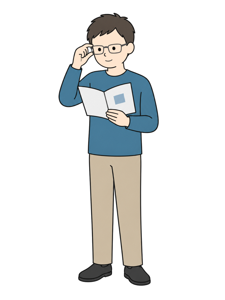 Person seeing more clearly with glasses