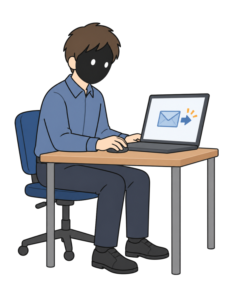 Person sending phishing emails