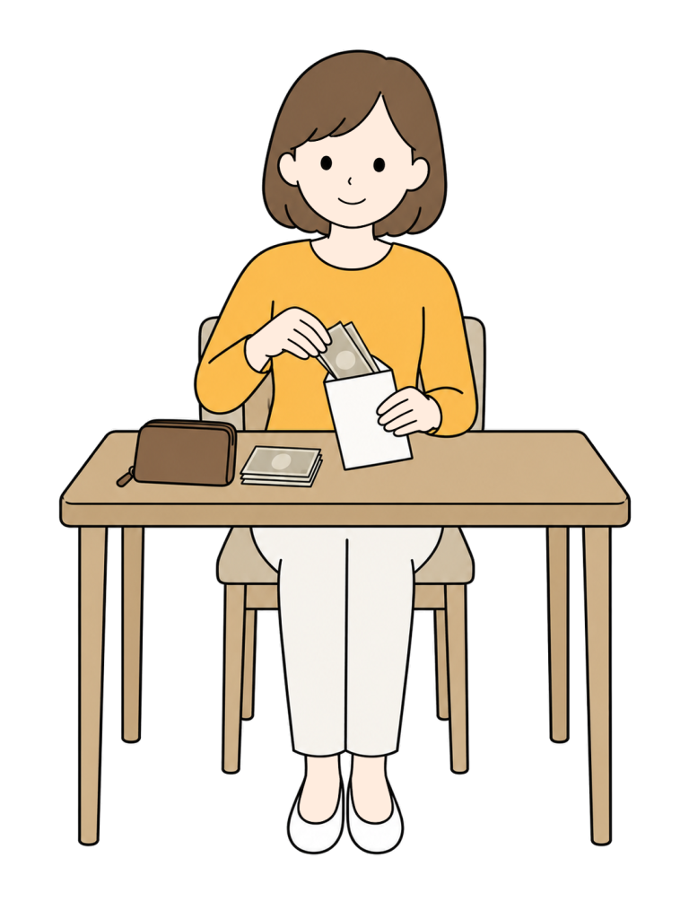 Person setting aside emergency savings