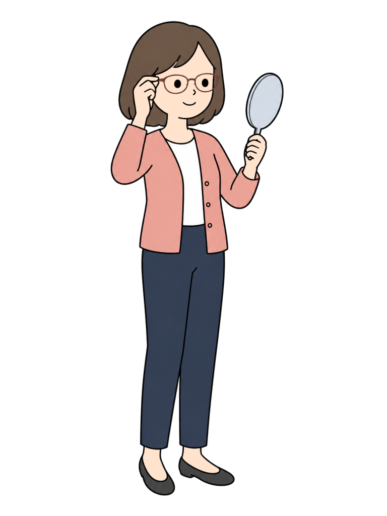 Person trying on glasses