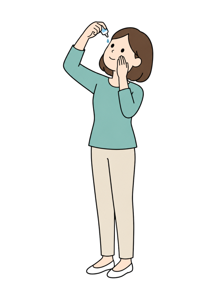 Person using eye drops