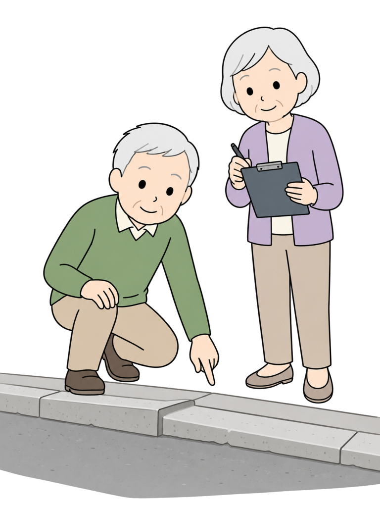 Seniors checking the safety of a school route